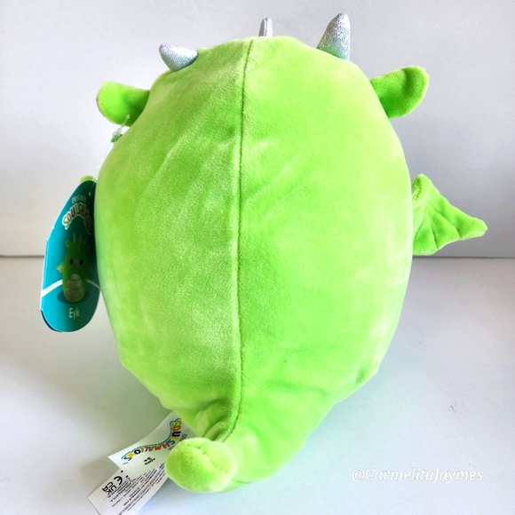 EYK 🐉Bright Green & Glitter Gold Dragon Original Squishmallow by Kelly Toy NWT - Picture 6 of 7